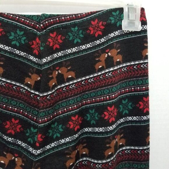 Pink Republic leggings Small Christmas XMas reindeer fair isle snowflake holiday - Picture 9 of 12